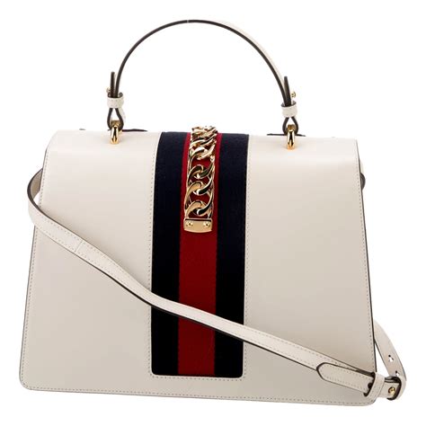 gucci white sylvie embroidered top handle price|Gucci Sylvie Embroidered Off White Medium Top Handle Bag.